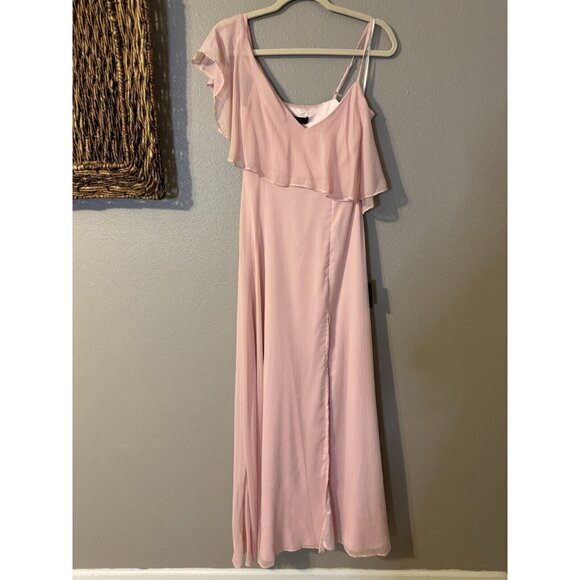 Lulus Pink Long Formal Dress Short Sleeve Wedding Party Cruise NWT NEW - Picture 12 of 13